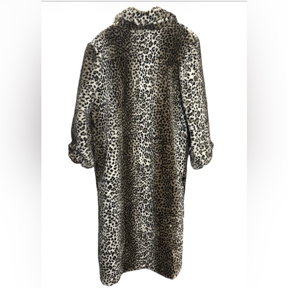 MONTEREY FASHIONS Vintage 1980s Leopard Cheetah Faux Fur Full Length Coat - Picture 4 of 7